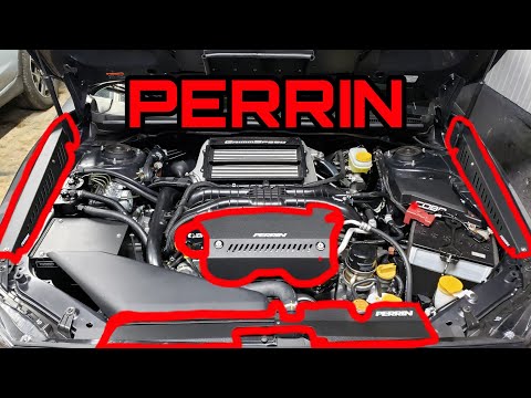 Perrin Red Engine Cover Dress Up Kit & Fender Shrouds for 2015+