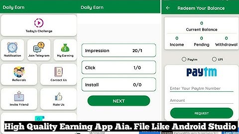 { New High Quality Earning Application Aia. File Like Android Studio } Earn Daily 1000+$ In Admob