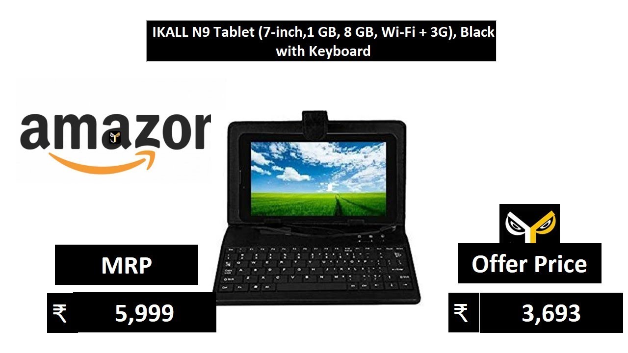 IKALL N9 Tablet (7-inch,1 GB, 8 GB, Wi-Fi + 3G), Black with Keyboard