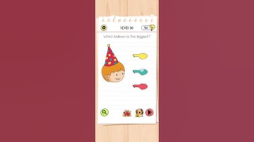 which balloon is the biggest? brain test all star IQ level 30 answer