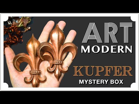 Kupfer Schmuck Mystery Box aus den 50er bis 90er Jahren gefunden Ohrring Armband Halskette Brosche