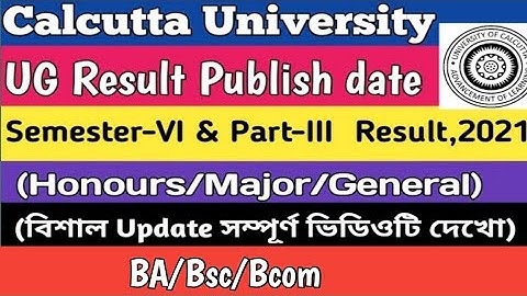 Semester-6 and Part-3  Result of  Calcutta University UG exam 2021| BA BSc Bcom(Honours/major/gener)