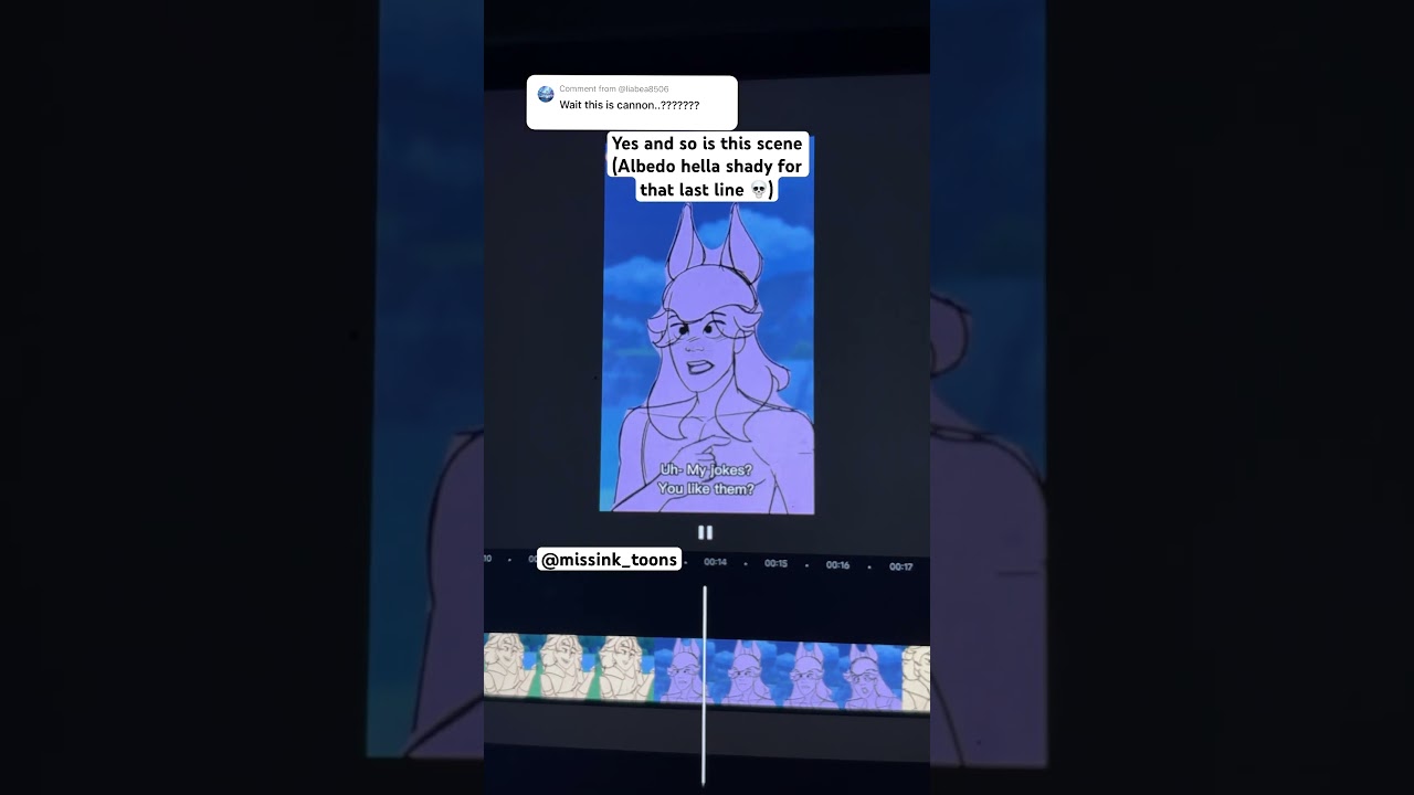 Genshin impact Cyno and Albedo voice line animated in 2D 