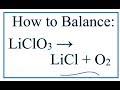 Balancing Chemical Equations