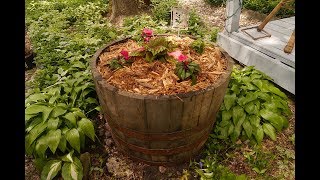 WHISKEY BARREL PLANTER- FALSE BOTTOM HACK
