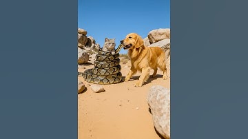 Golden Retriever Bites Giant Snake to Save the Cat!🐶🐱🐍🔥#shorts #dog #cat #animalrescue #snake