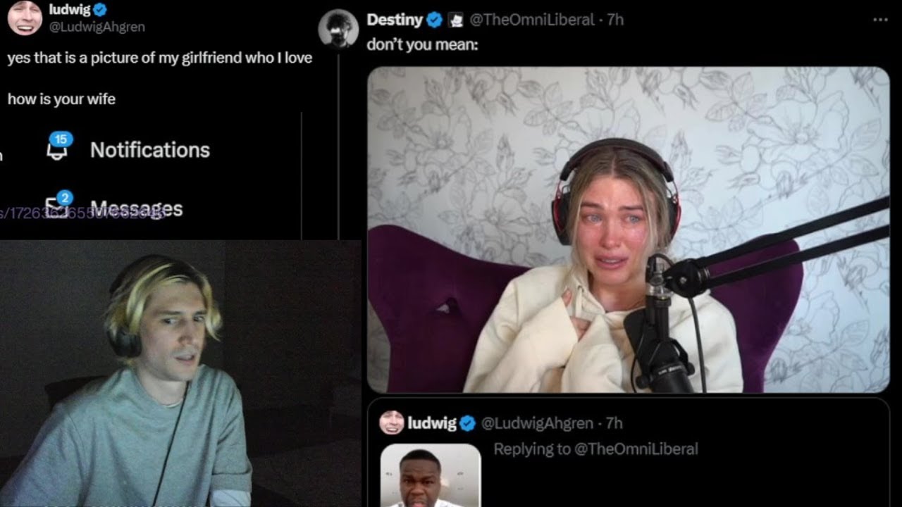 XQc reacts to Drama Between Destiny  Ludwig on Twitter