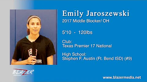 2017 Middle Blocker/ OH - Emily Jaroszewski - Volleyball Skills Video