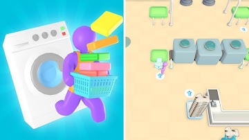 Laundry Idle Arcade 🧺👚👖 All Levels Gameplay iOS