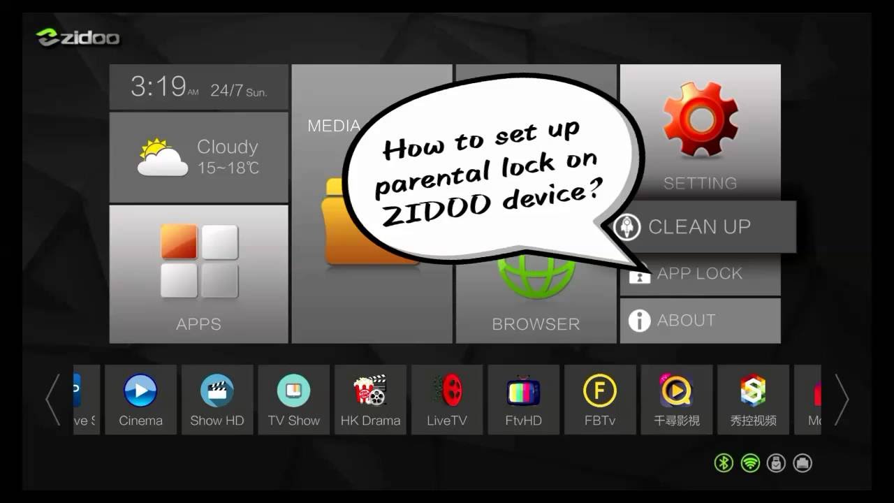 How to set up parental lock on Zidoo device by FibreIPTV YouTube