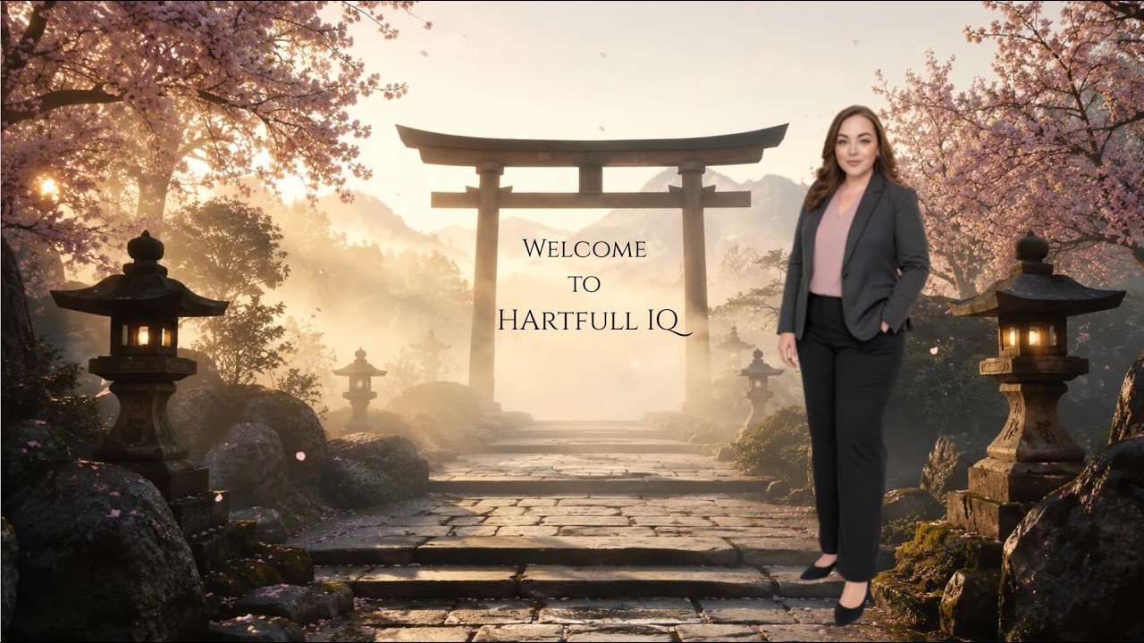 Amanda Bruun standing beside a torii gate at dawn — the welcome video