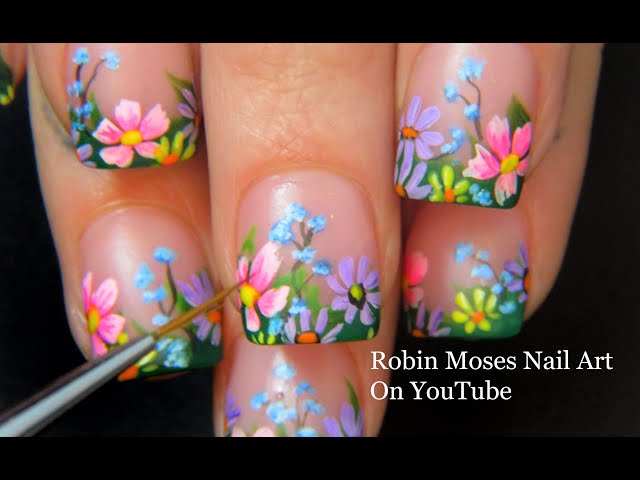 Spring Flowers On Short Nails! | BONUS Easter Bunny + Flower Bouquet Nail Art