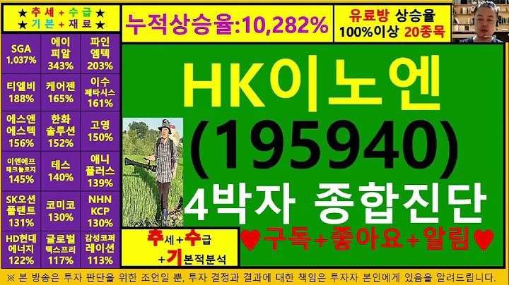 HK이노엔(195940)4차원종목진단및향후주가전망 추수기(추수)전문가
