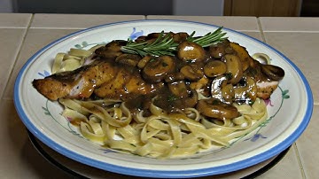 SmokingPit.com - Chicken Fettuccine Marsala slow cooked on a Yoder YS640 Pellet Smoker Grill