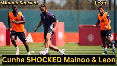 Matheus Cunha TOYING Kobbie Mainoo & Diego Leon in their FIRST TRAINING SESSION at Carrington🔥