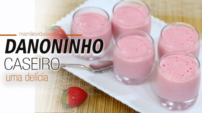 Sorvete de danoninho! 😋 #morango #danoninho #danoninhoice #tutifruti