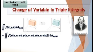 التكامل الثلاثي بتغيير المتغيراتchange variable in triple integrals