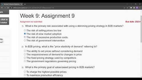 NPTEL Week 9 Business To Business Marketing B2B assignment answer 2023#nptel #nptelcourseanswers
