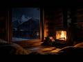Rainy Snow Mountain Cabin ❄️🔥 Fireplace &amp; Window Rain Sounds for Deep Sleep | Cozy Night ASMR No Ads