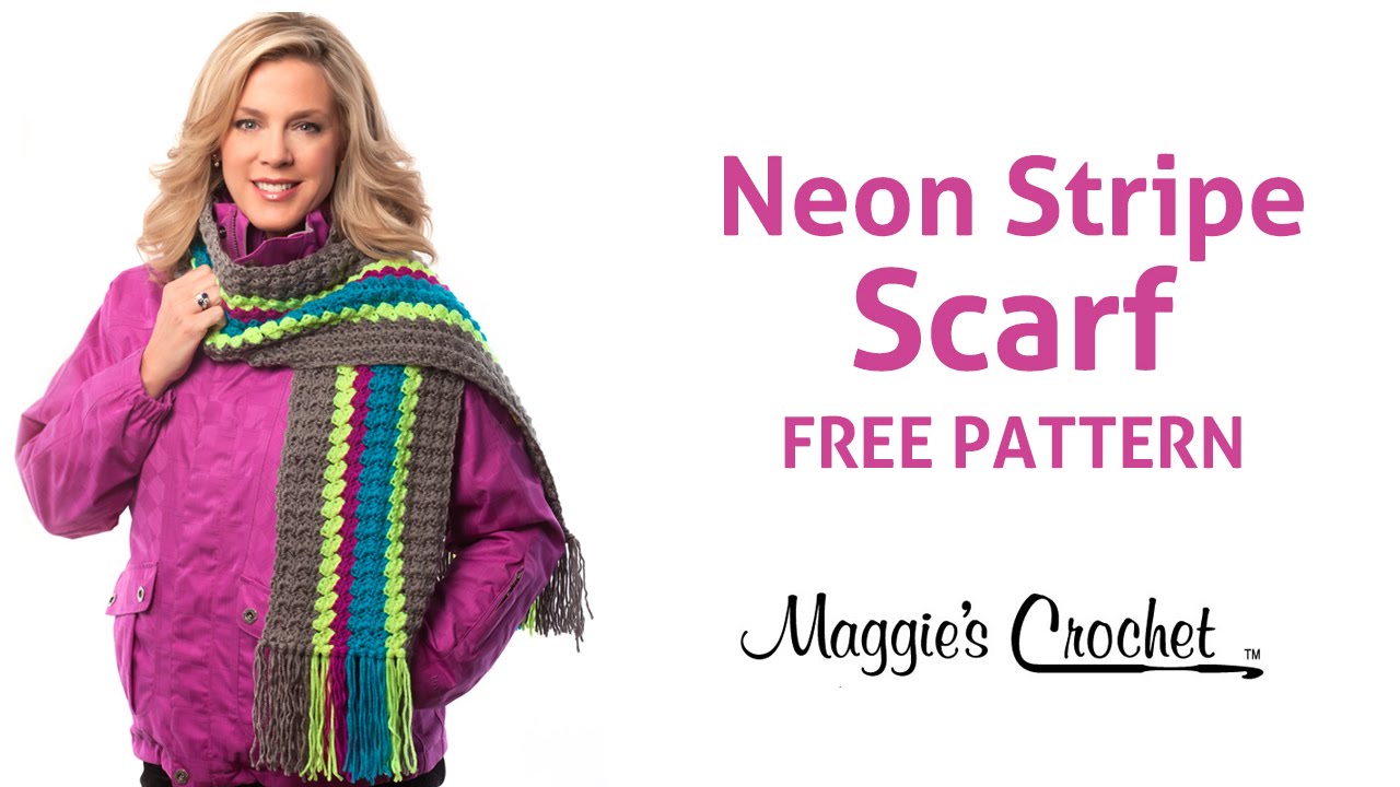 Deborah Norville Every Day Soft Yarn Neon Stripe Scarf ...