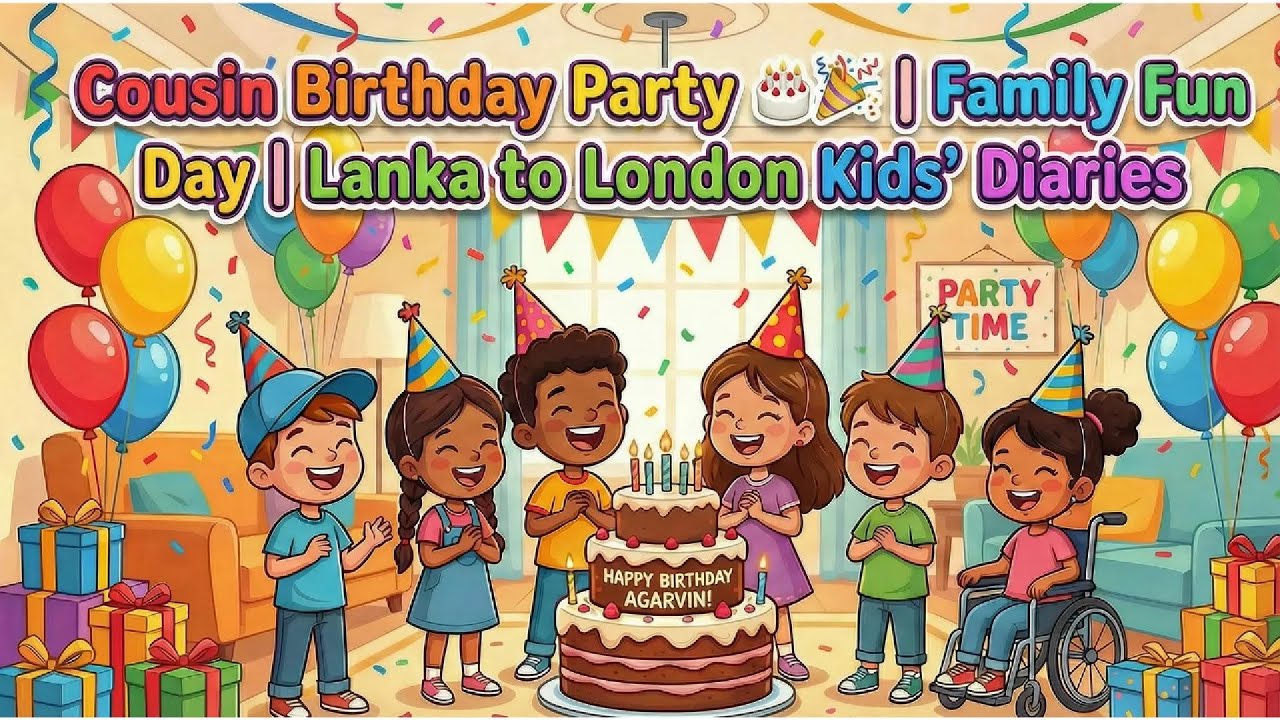 Cousin Birthday Party 🎂🎉 | Family Fun Day | Lanka to London Kids' Diaries