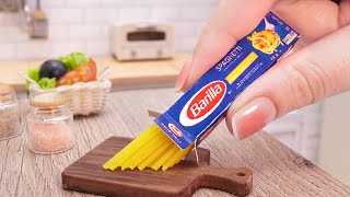 Yummy Miniature Spaghetti Aglio e Olio | ASMR Miniature Cooking Pasta Recipe & Satisfying Mini Food