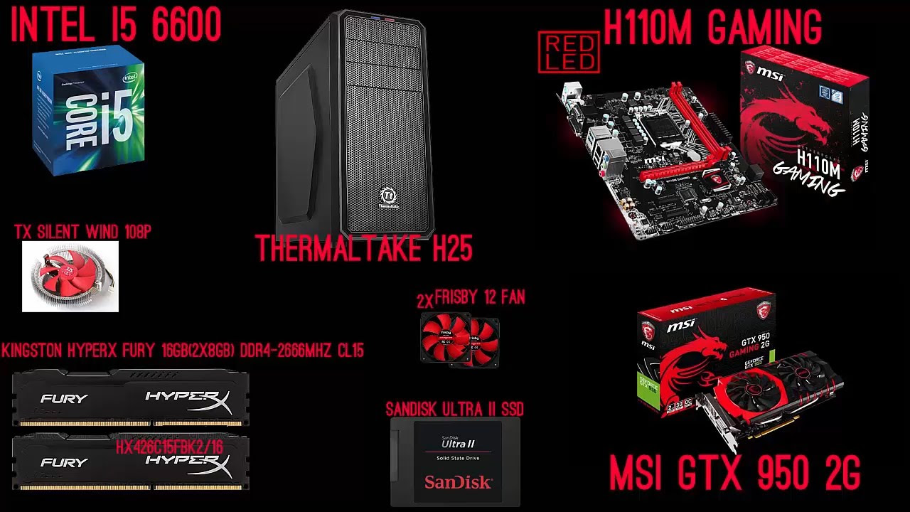 Build PC Skylake intel i5 6600 cpu | MSi H110m Gaming