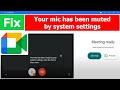 Solved your mic is muted by your system settings google meet  how to unmute mic in system settings