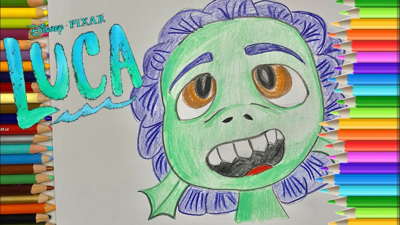 How to draw LUCA from Disney Pixar movie,for kids | Dibujo de LUCA para