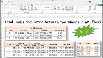 Time calculation in MS Excel (tamil)