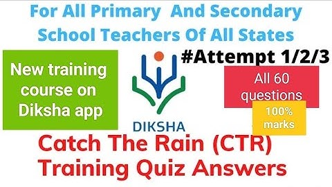 Nistha module: Catch the rain CTR # Diksha module #CTR Questions answer