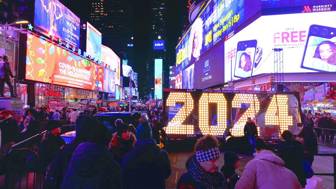 New York, Amerika Serikat | Jelajah Kota Malam 4K | 26 Des 2023