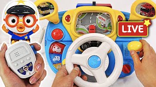 Pororo Police Driving play. Go! Pororo! Drive a Police car and arrest the villain! | PinkyPopTOY