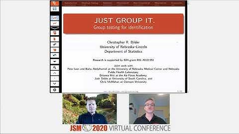 JUST GROUP IT. Group testing for identification - Presentation at Joint Statistical Meetings in 2020