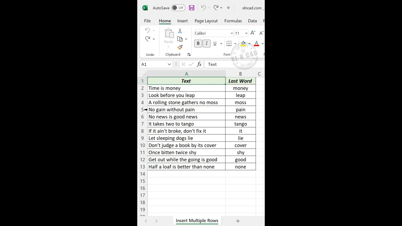 Shortcut To Insert Multiple Rows In Excel