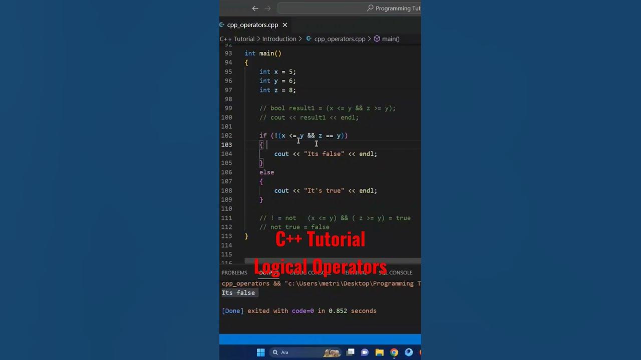 C++ Tutorial - Operators