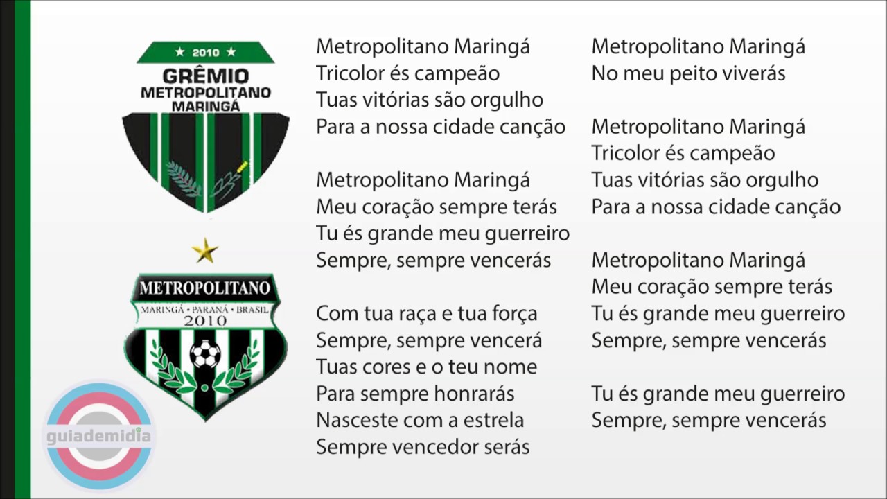 Hino do Grêmio Metropolitano Maringá ( PR ) YouTube Hino do Grêmio Metropolitano Maringá ( PR ) YouTube