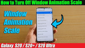 Galaxy S20/S20+: How to Turn Off Window Animation Scale