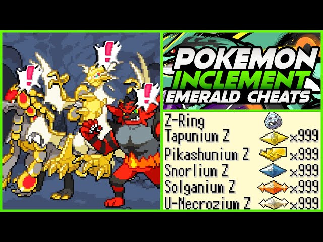 Pokemon Inclement Emerald Cheat Sheet Cheat Sheet by Krusaydor