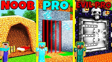 Minecraft Battle: NOOB vs PRO vs EVIL PRO: SECRET BASE BUILD CHALLENGE / Animation