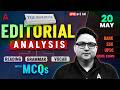 Editorial Analysis | 20th May, 2026 | Vocab, Reading, Grammar, MCQs | The Hindu Analysis