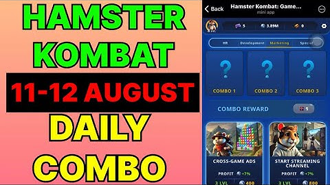 Hamster Kombat Gamedev Daily Combo 11 & 12 August I Today Hamster Kombat Daily Combo 11 August