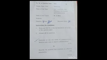 SEC Personality Development and Communication PYQ DU