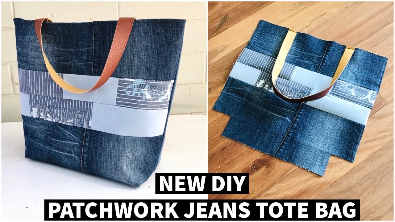 DIY BAG/TOTE BAG/PATCHWORK JEANS TOTE BAG/DIY JEANS BAG IDEAS/RECYCLE # ...