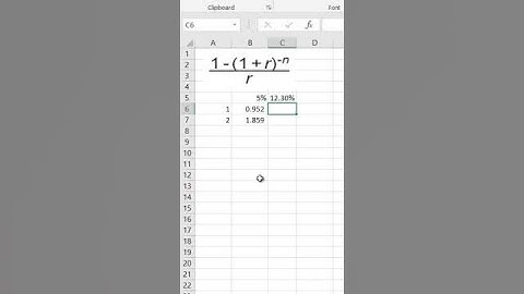 Annuity Factor Calculation - Excel