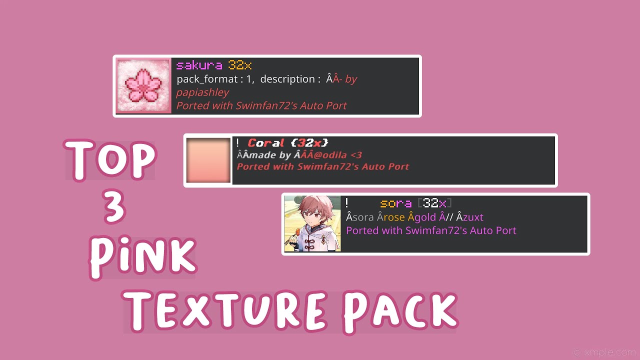 TOP 3 BEST PINK TEXTURE PACKS FOR MCPE! (FPS BOOST) - YouTube