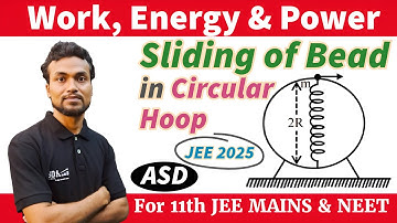JEE 2025_A bead of mass m slides without friction on the wall of a vertical hoop of radius R as show