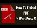 PDF Embedder WordPress Plugin How To Use