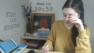 Study with me | 2 hours | 50/10 pomodoros | Rain sounds