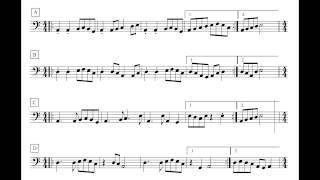 Sightreading for electric bass -  Exercise #18 chords